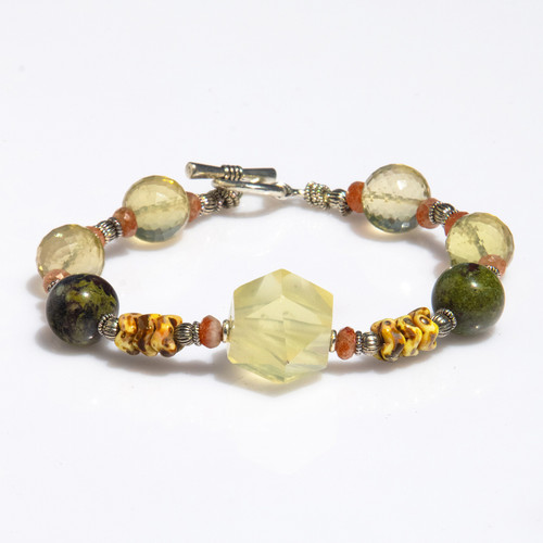 Live Show Item J16 - The  Stone Of Immense Happiness Lemon Quartz Bracelet - Size Medium
