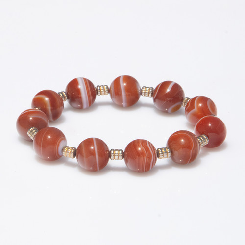 Live Show Item J31 - The Emotional Balance Bracelet - Red Banded Agate And Hematite. Size Small.