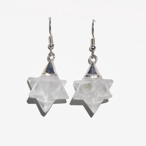 Live Show Item J34 - Quartz Merkaba Star Earrings 