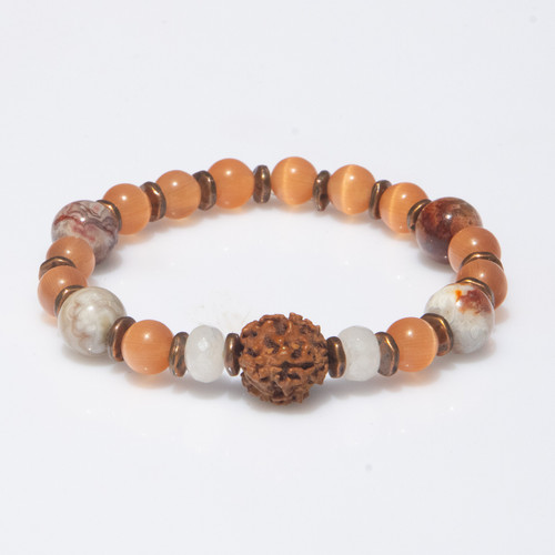 Item J38 - The Holy Rudraksha Bracelet.  Sacred bead from India.  Size medium. 