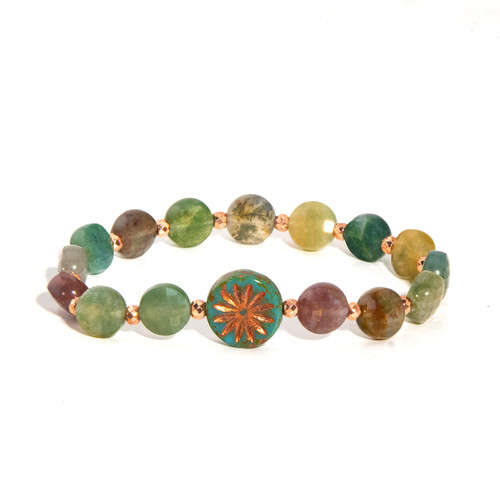 Item AG40- AAA India Agate Money Magnet Bracelet