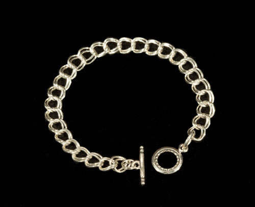 Silver Charm Bracelet - Double Wire. Bracelet only.