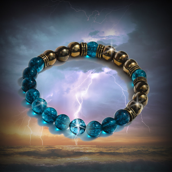 The Blue Lightning Energy Channeling Bracelet - Connect to the power of the elements.