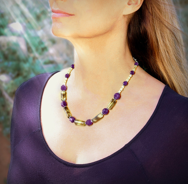 The Spirit Queen's Necklace - Rare lemon violet stone believed to help you mentor, guide and spiritually heal others, and yourself.