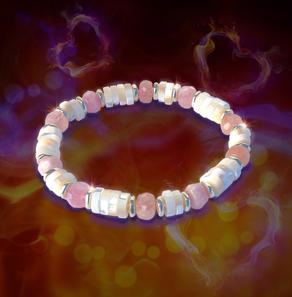 The Love Magnet™ Bracelet - Morganite And Mother Of Pearl - Attracts love like no other.  Early Release