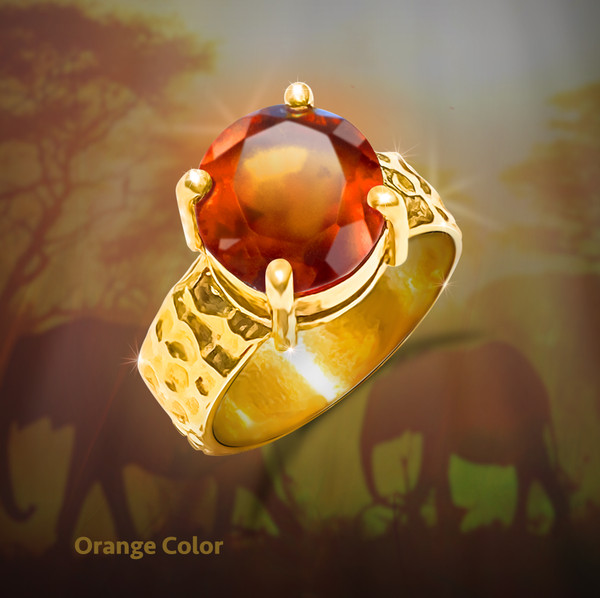The Royal India Power Ring - High grade hessonite garnet promotes, wealth, success and sensuality.