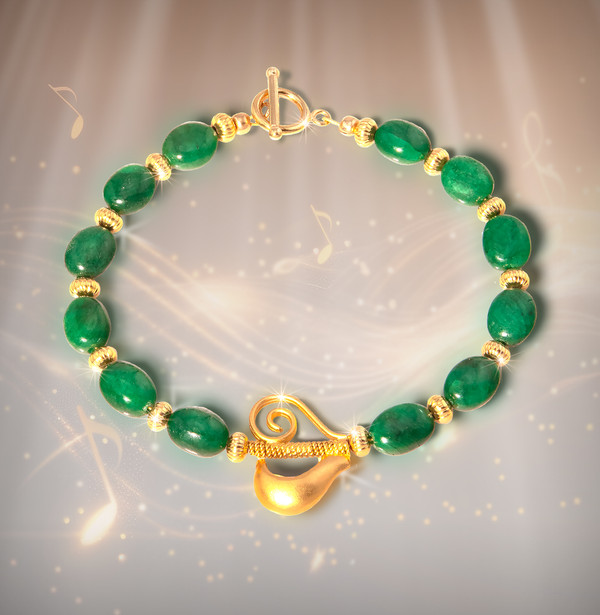 The Emerald “Song Of Joy In My Heart” Bracelet - Over 70 carats of authentic emerald.