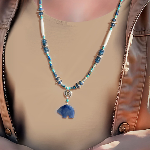Bear Spirit Sacred Prayer Necklace -   Your spiritual confidante, protector, and advocate when you really need your prayers heard.