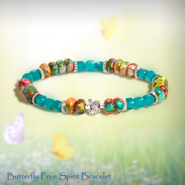 The Rainbow Butterfly Free Spirit Bracelet. Free your heart. Release your worries. Live in the moment.