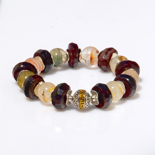 Live Show JL12. The Rediscover Yourself Bracelet. Phantom Quartz And Garnet