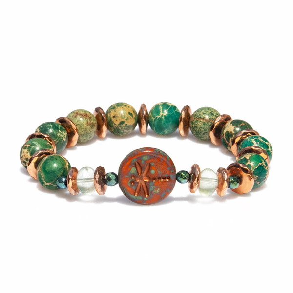 The Dragonfly Joy And Vitality Bracelet - With sacred dragonfly happiness bead. 