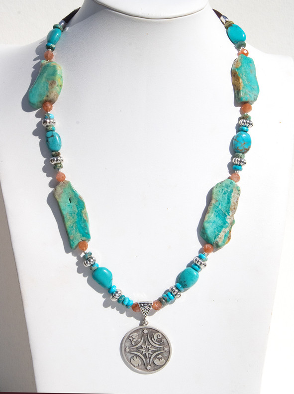 Live Show Item AG21 - 4 Elements Necklace With Vintage Arizona Turquoise