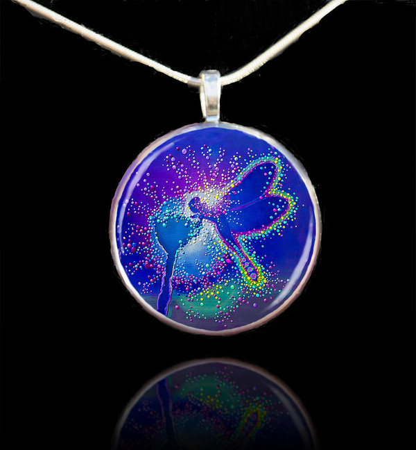 Blue Dragonfly Metaphysical Life Force Pendant II - Emits powerful elemental energies