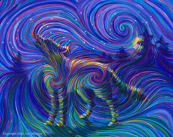 Spirit Wolf - Primal Energy Totem Painting - Giclee Print