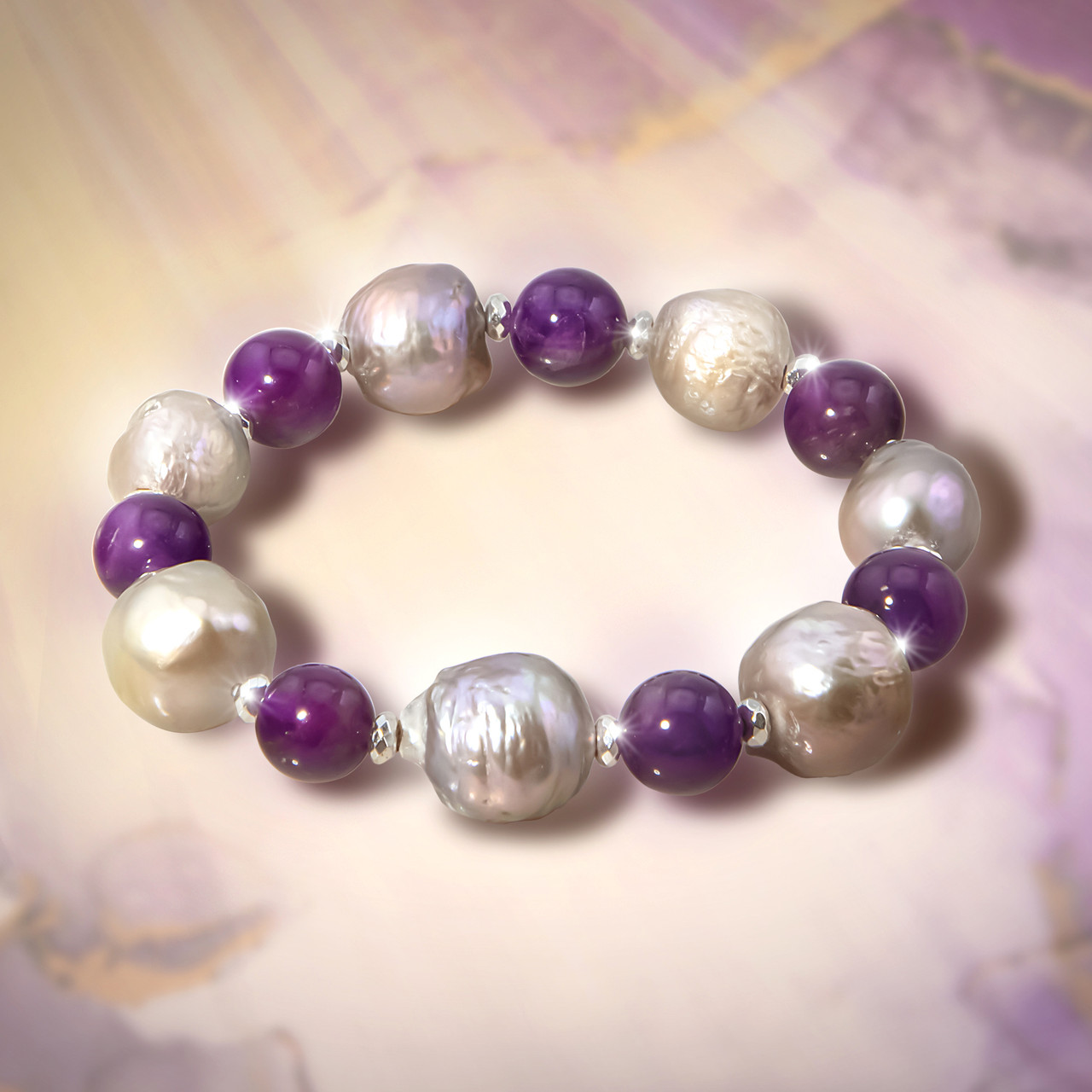 Edison Pearl And Amethyst Bracelet