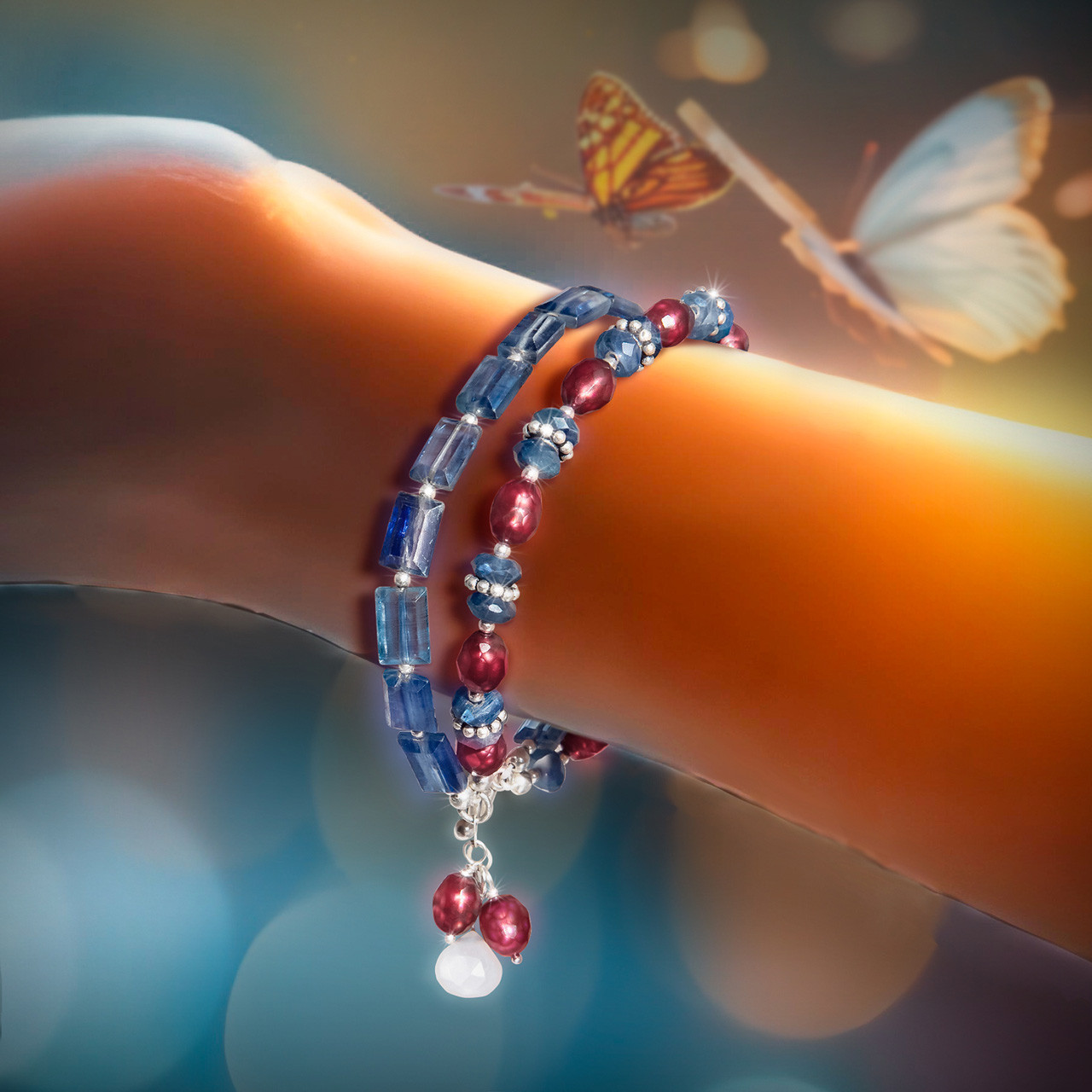 Image of The Always Positive, Always Happy Bracelet - Made from a rare form of crystalline, chakra-clearing kyanite not normally found in beads. 