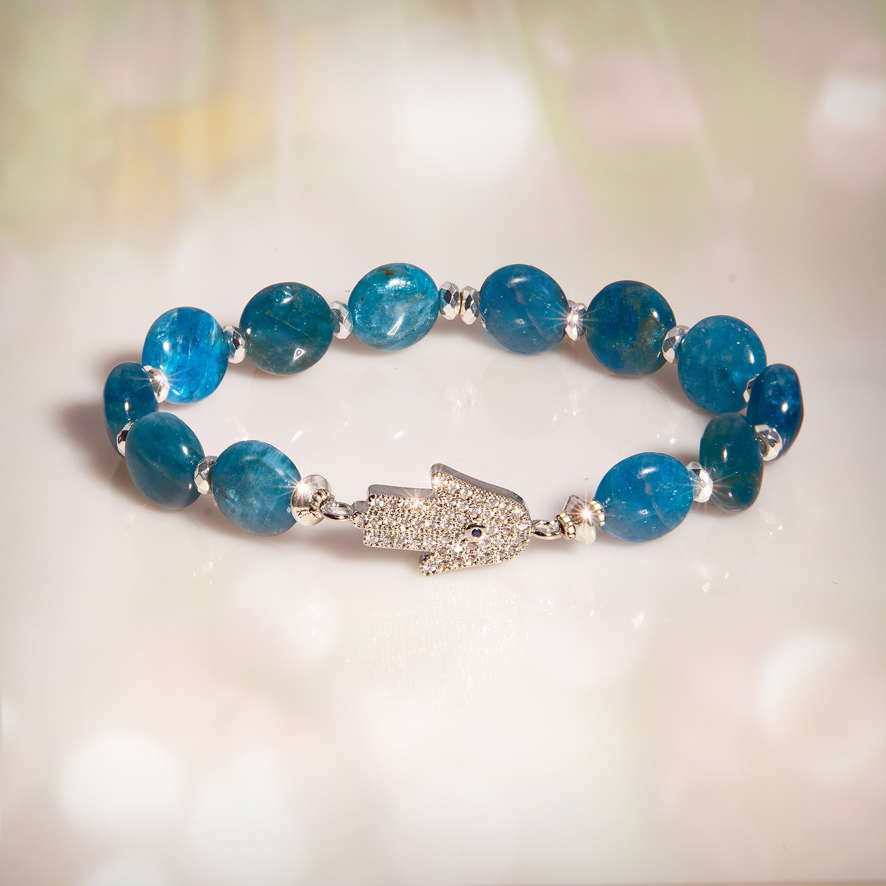 The Happy Thoughts – Safe And Protected Hamsa Bracelet. Frees you from negative thoughts and energies so you can manifest the life you want.