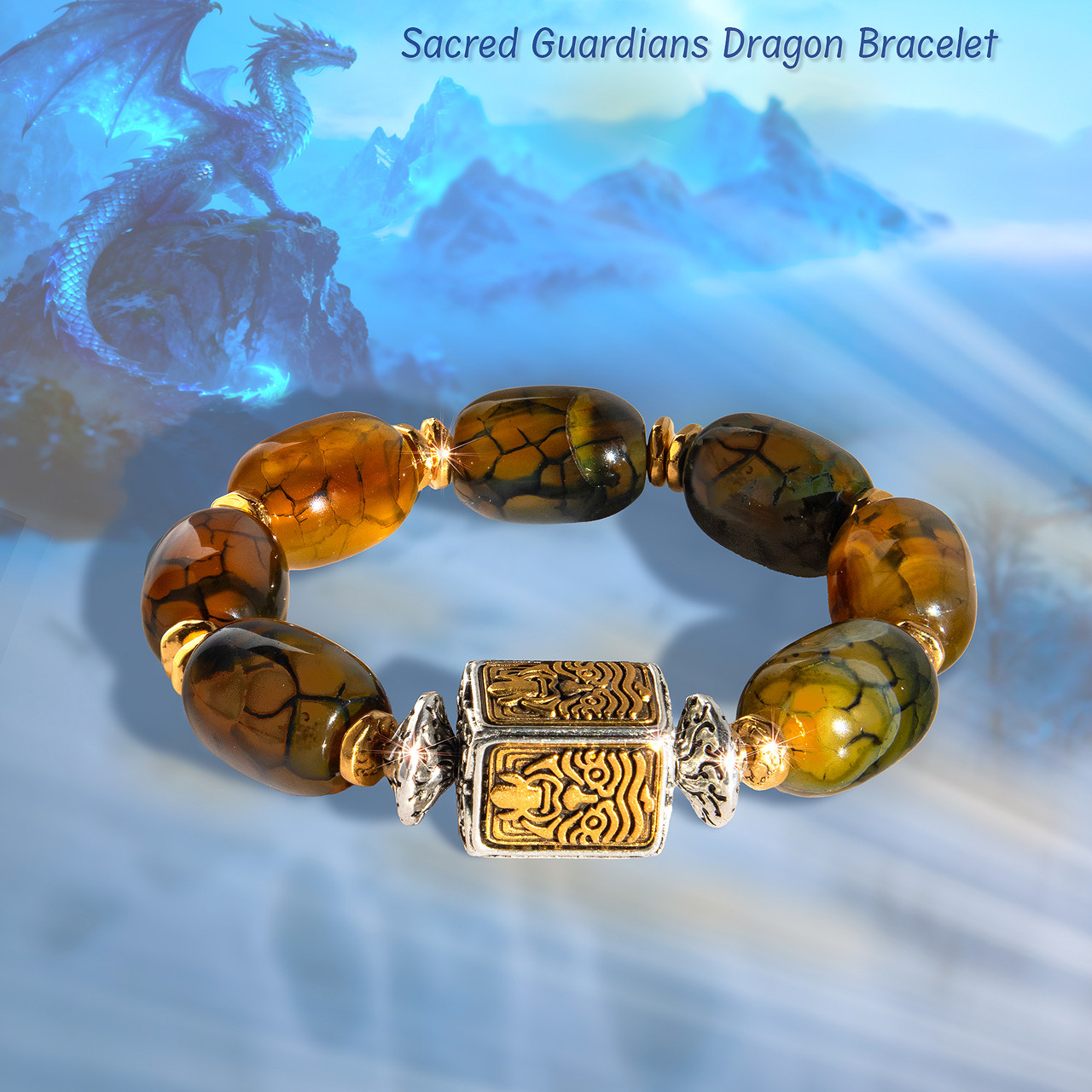 Image of The Sacred Guardians Dragon Bracelet. Watches over you day and night.