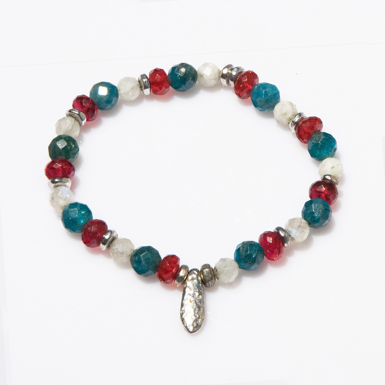 Show Item J36 - Red, White And Blue Celebration Bracelet. Size