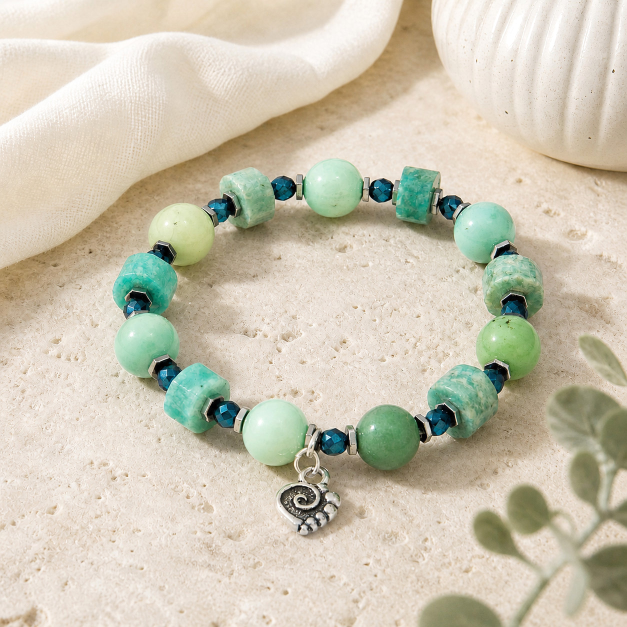 Live Show Item AG31 - Lucky In Love Bracelet. Russian amazonite