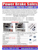 Hydroboost Master Cylinder Kit