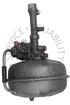 2512140, Hydrovac, Bendix Fourth Series, Single Diaphragm

12-3/4" Diameter, 18-5/8" Overall Length
5/16" Inverted Flare Input, 5/16" Inverted Flare Output, 3/4" Air Cleaner Tube, 1/2" Vacuum Supply
Ford Application