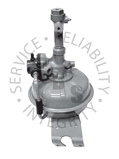 2510813, Hydrovac, Bendix Fourth Series, Single Diaphragm

11-1/32" Diameter, 16-1/2" Overall Length, Two Stud Claw Bracket
1/4" Inverted Flare Input, 5/16" Inverted Flare Output, 1/2" Air Cleaner Tube, 1/2" Inverted Flare Vacuum SUpply
Dodge MHC Application