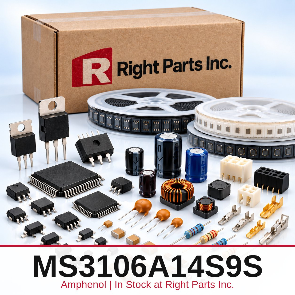 MS3106A14S9S Amphenol in stock at Right Parts Inc.