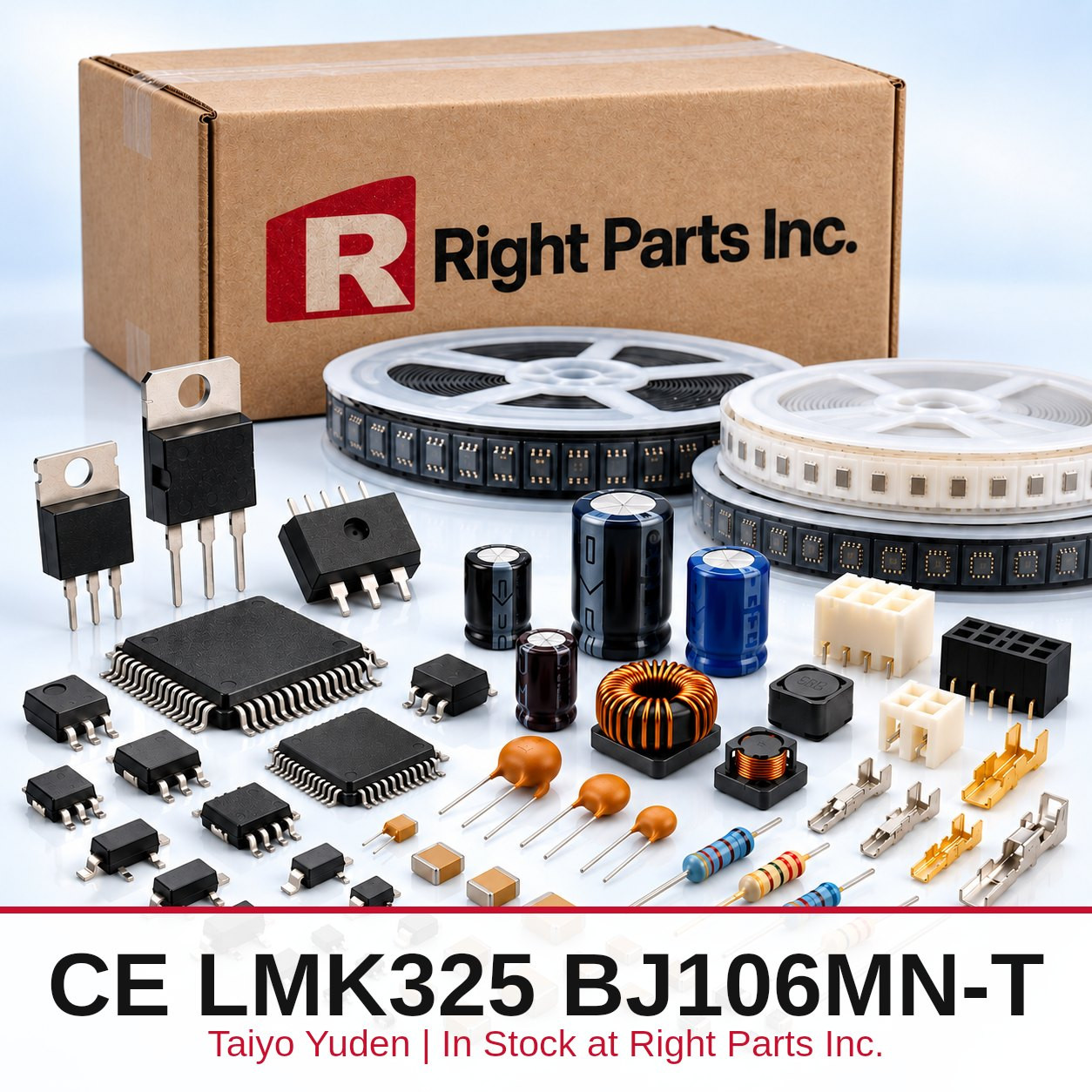 CE LMK325 BJ106MN-T Taiyo Yuden in stock at Right Parts Inc.