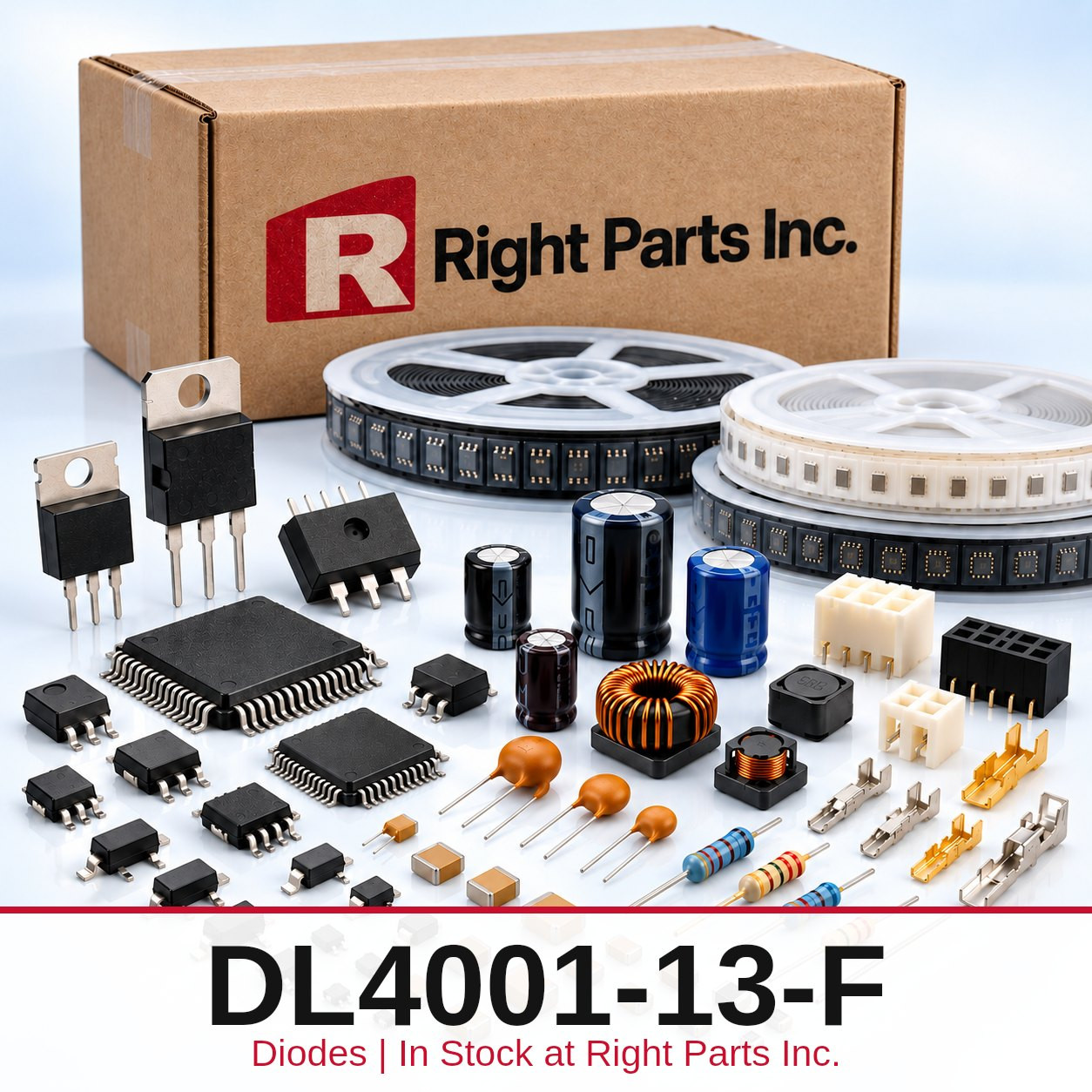 DL4001-13-F Diodes in stock at Right Parts Inc.
