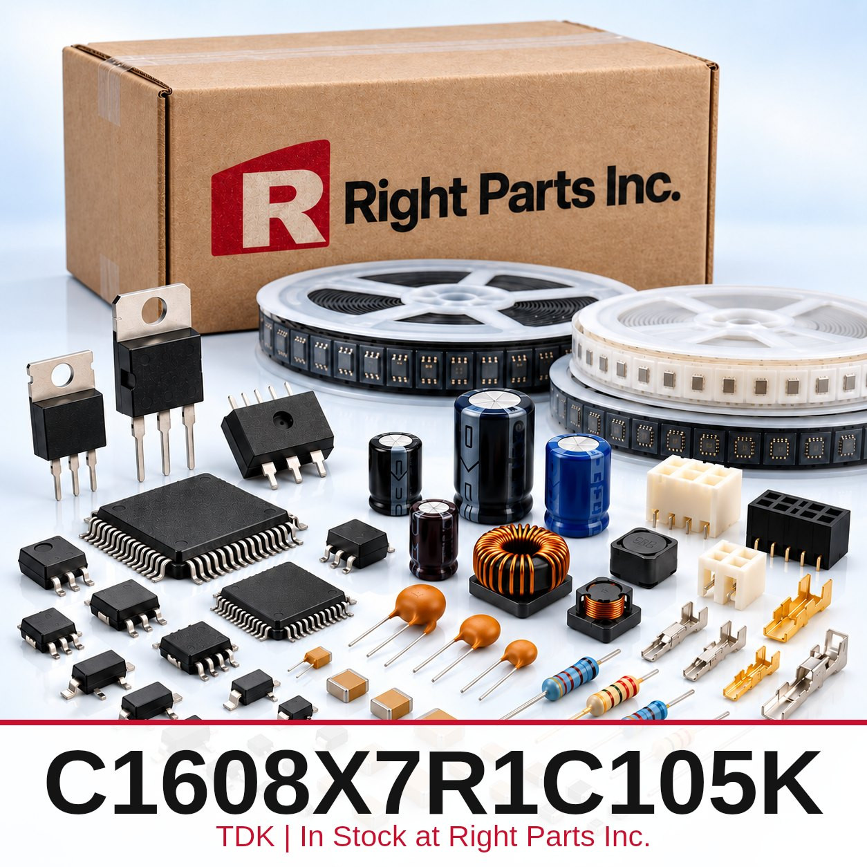 C1608X7R1C105K TDK in stock at Right Parts Inc.