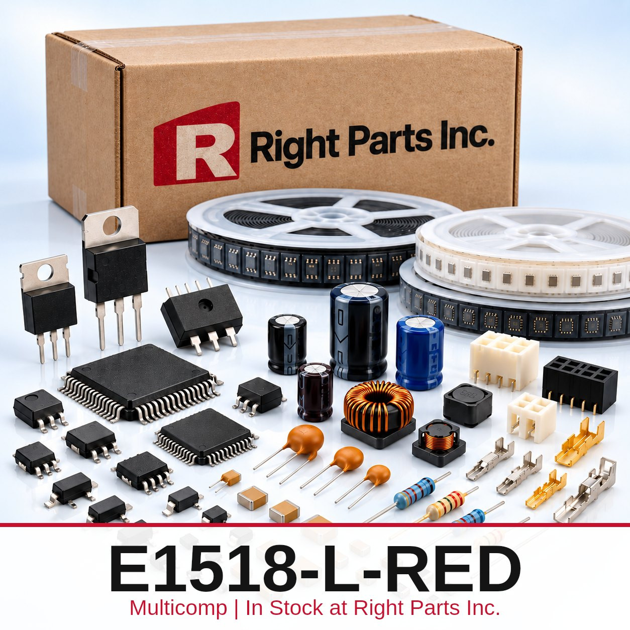 E1518-L-RED Multicomp in stock at Right Parts Inc.