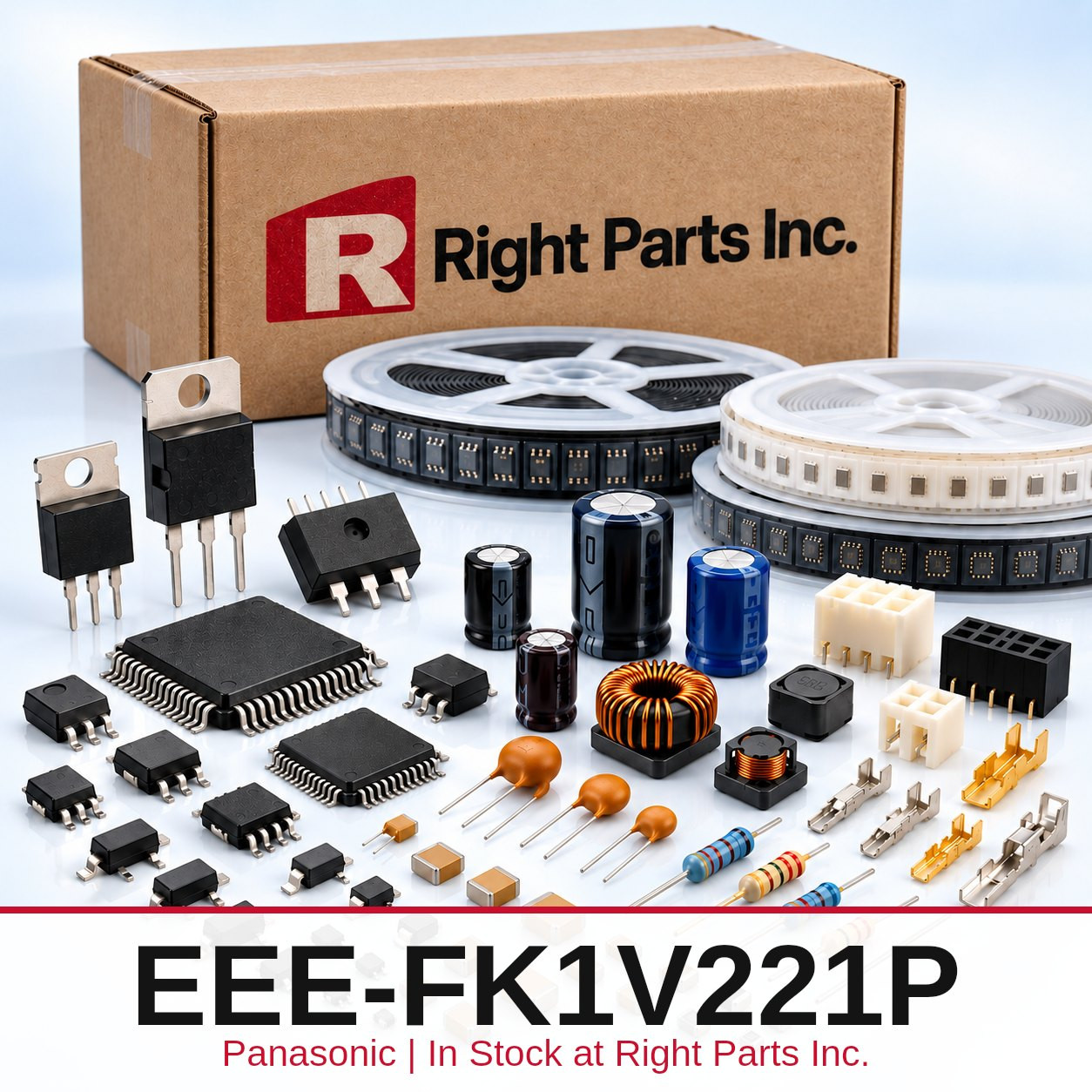 EEE-FK1V221P Panasonic in stock at Right Parts Inc.