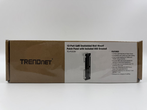 TRENDnet TC-P12C6V 12-Port Cat6 Unshielded Wall-Mount Patch Panel with 89D Bracket
