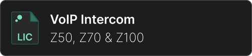Video Intercom License for Z50, Z70 y Z100