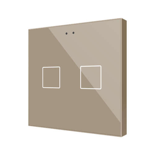 Flat RGB 2. Glass capacitive push button - 2 buttons - Champagne