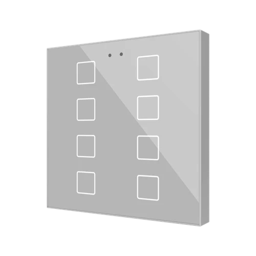 Flat RGB 8. Glass capacitive push button - 8 buttons - Silver