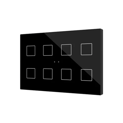 Flat XL X8. Glass capacitive push button - 8 buttons - Anthracite