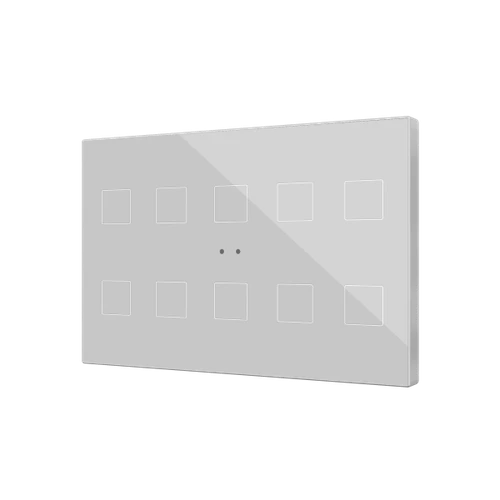 Flat XL X10. Glass capacitive push button - 10 buttons - Silver