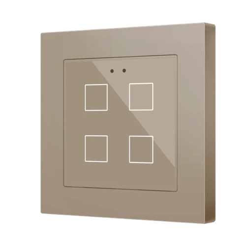Flat 55 X4 v2. Glass capacitive push button 55x55 - 4 buttons - Champagne (ZS55 frame not included)