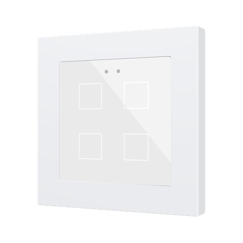Flat RGB 55 X4. Glass capacitive push button 55x55 - 4 buttons - White (ZS55 frame not included)
