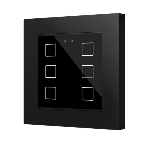 Flat RGB 55 X6. Glass capacitive push button 55x55 - 6 buttons - Anthracite (ZS55 frame not included)