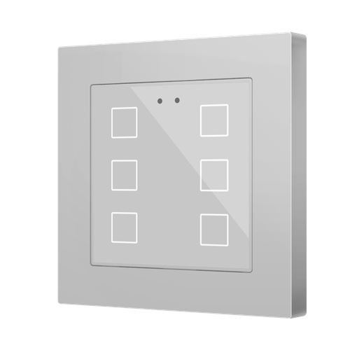 Flat RGB 55 X6. Glass capacitive push button 55x55 - 6 buttons - Silver (ZS55 frame not included)
