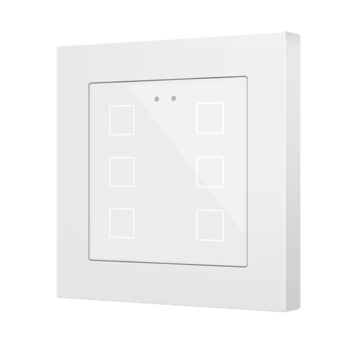 Flat RGB 55 X6. Glass capacitive push button 55x55 - 6 buttons - White (ZS55 frame not included)