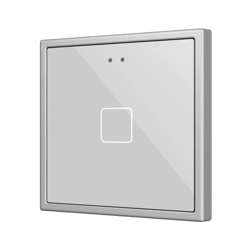 Flat 70 X1. Glass Capacitive push button 70x70 - 1 button - Silver (ZS70 frame not included)