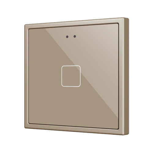 Flat 70 X1. Glass Capacitive push button 70x70 - 1 button - Champagne (ZS70 frame not included)