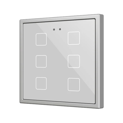 Flat 70 X6. Glass Capacitive push button 70x70 - 6 buttons - Silver (ZS70 frame not included)