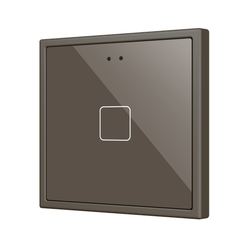 Flat RGB 70 X1. Glass Capacitive push button 70x70 - 1 button - Mocha (ZS70 frame not included)
