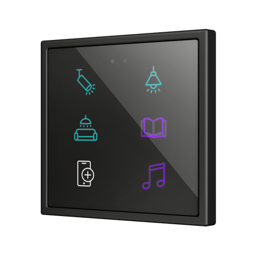 Flat RGB 70 X6. Glass Capacitive push button 70x70 - 6 buttons - Custom (ZS70 frame not included)