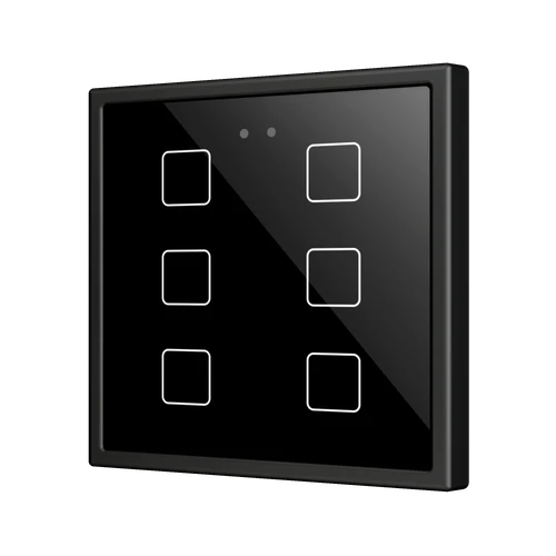 Flat RGB 70 X6. Glass Capacitive push button 70x70 - 6 buttons - Anthracite (ZS70 frame not included)